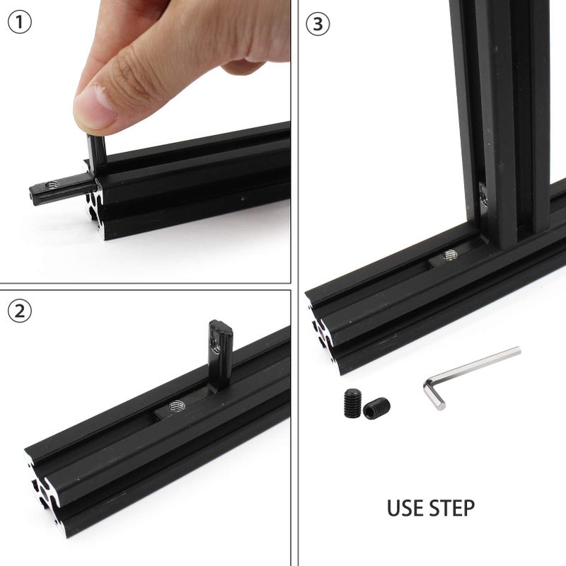 BLCCLOY 20Pcs 2020 Aluminum Extrusion Black Corner Bracket T Slot Inside L Shape Joint Angle Hardware Connector with Screws for 20 Series 20/20 2040 V Slot Extruded Aluminum Profile - Image 4